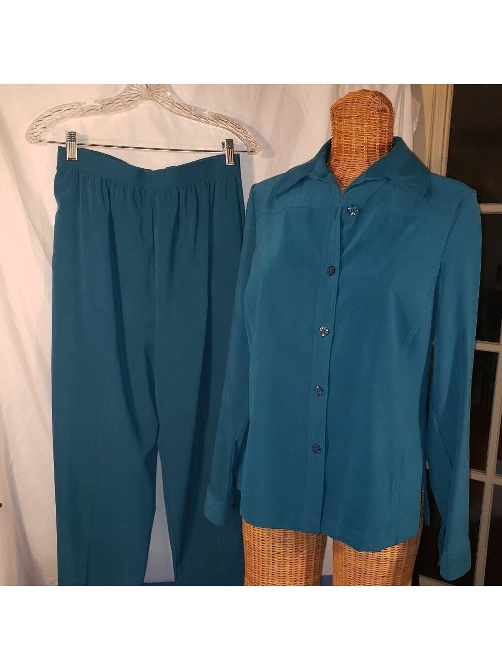 Ladies ALIA 2 Piece Pants Suit in Blue - 8 & 10